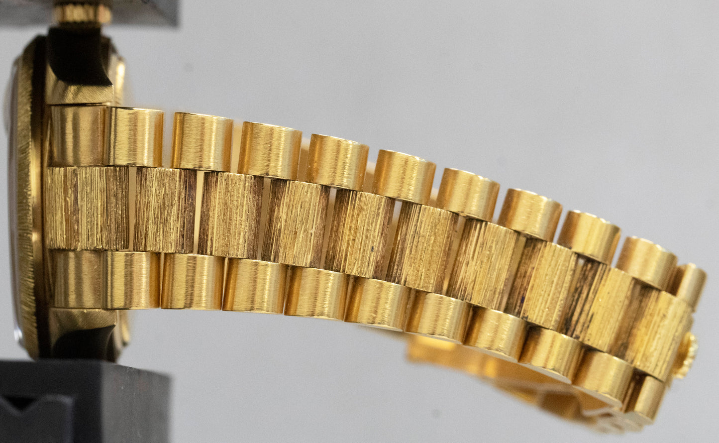 Rolex Day-Date President 36mm Silver BARK Quickset 18K Yellow Gold Watch 18078