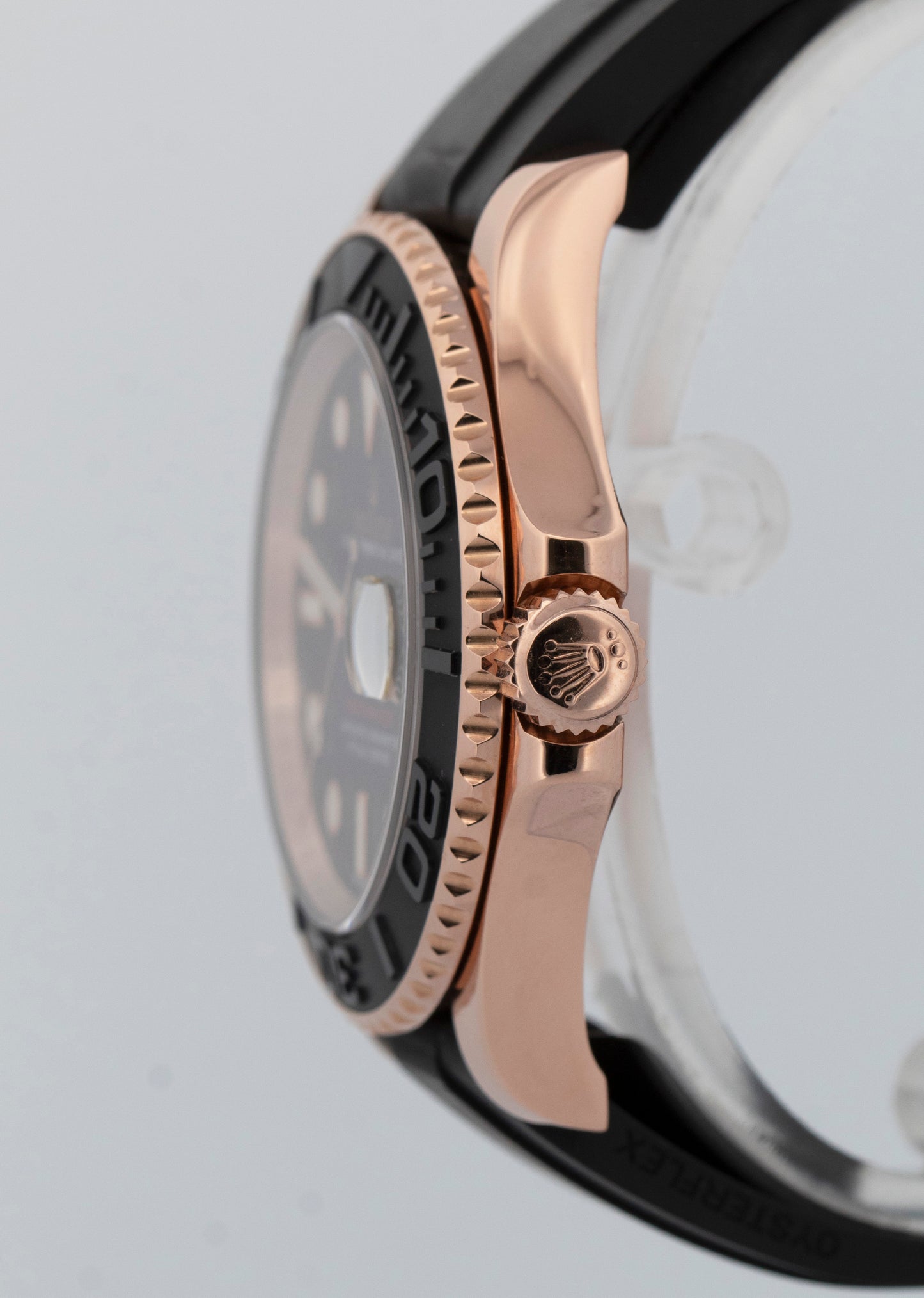 Rolex Yacht-Master BLACK 18K Rose Gold Oysterflex Rubber 40mm 116655 Watch