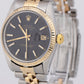 PAPERS Rolex DateJust 36mm Black Two-Tone 18K Yellow Gold Jubilee 16013 BOX