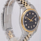 Rolex DateJust 36mm Black DIAMOND Bark 18K Gold Two-Tone Stainless Watch 16013