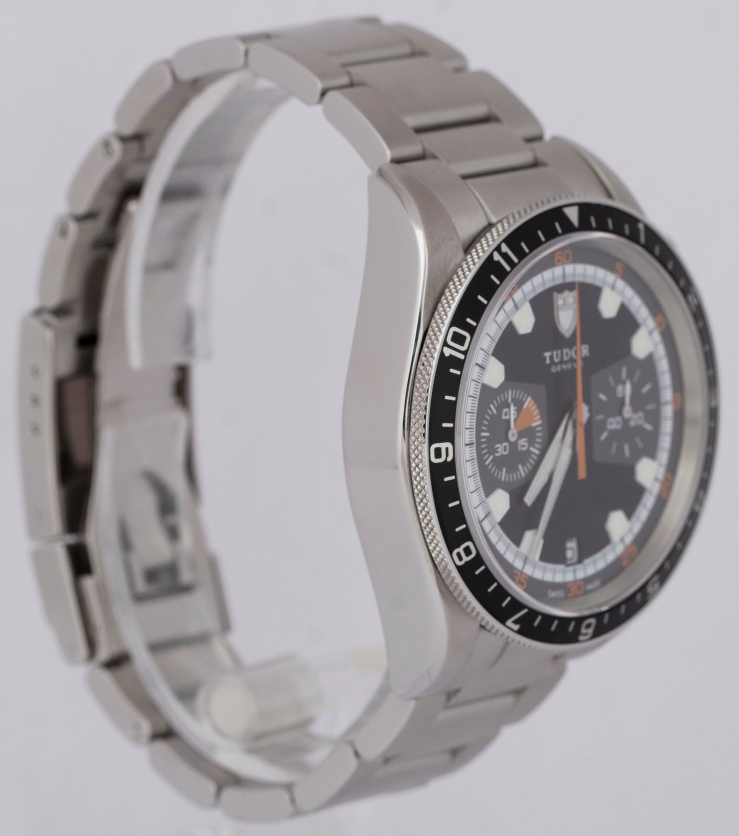 Tudor Heritage Chronograph Grey Orange Stainless Steel 42mm Date 70330 N Watch