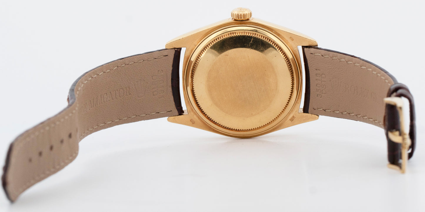 PAPERS Rolex Day-Date President Champagne Tapestry 18K Gold 36mm Watch 18038 BOX