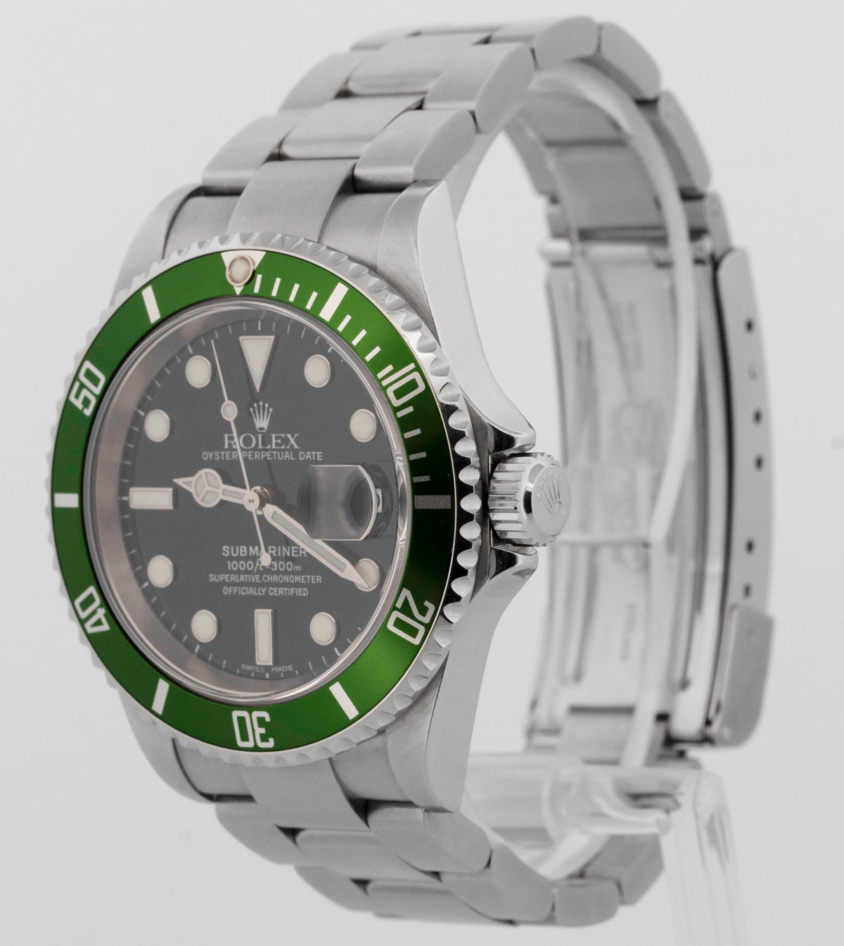 2005 Rolex Submariner Kermit 16610 LV Green Stainless Steel 40mm Dive Watch