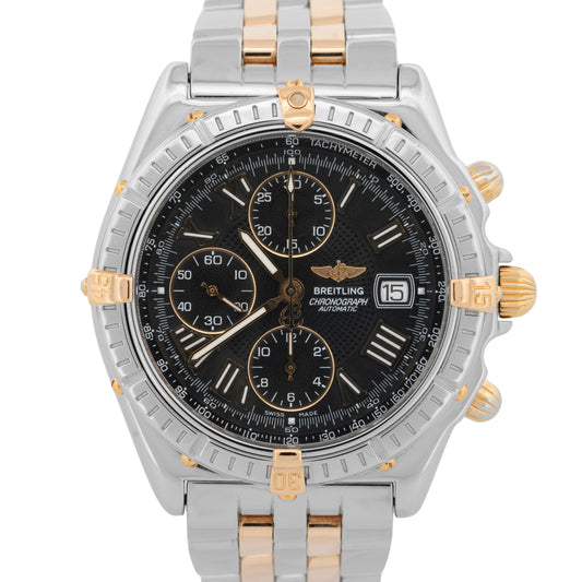 PAPERS Breitling Crosswind 43mm Two-Tone Yellow Gold Steel Watch B13055 BOX