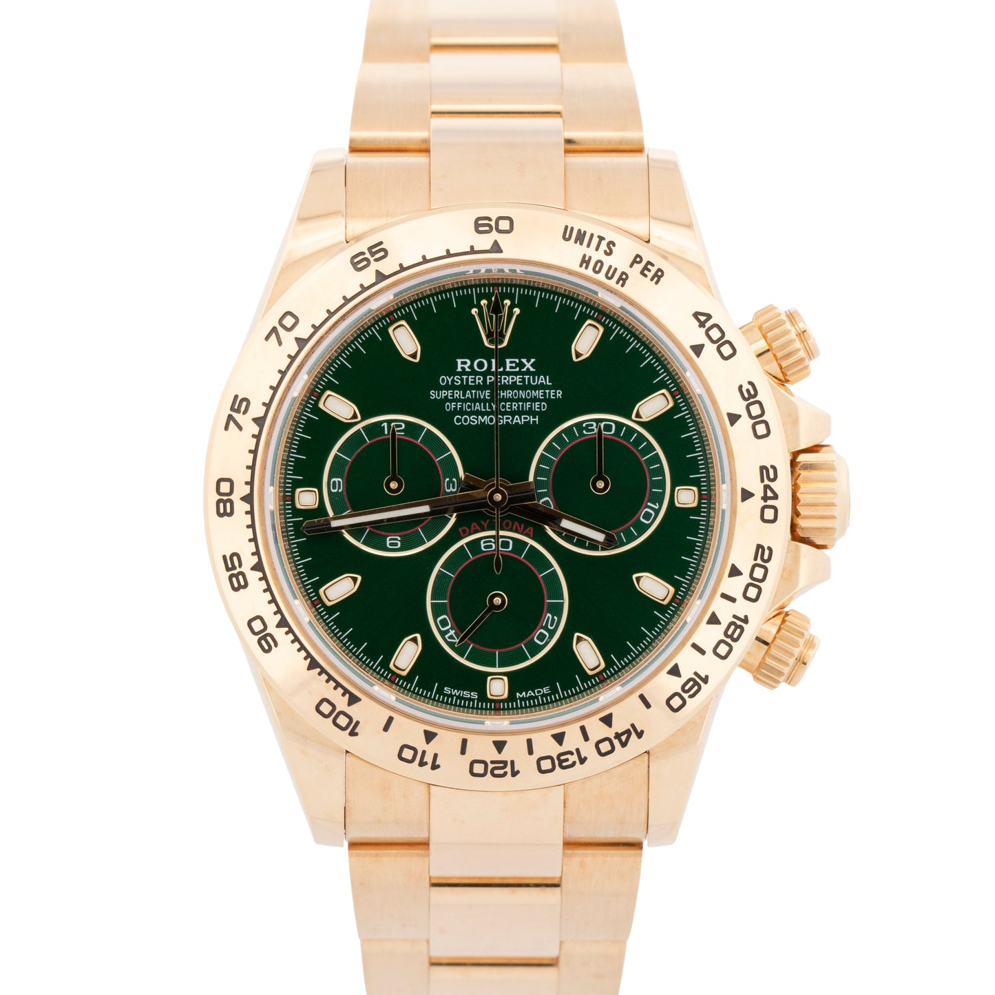 2022 PAPERS Rolex Daytona Cosmograph GREEN 40mm 18K Yellow Gold Watch 116508 BOX