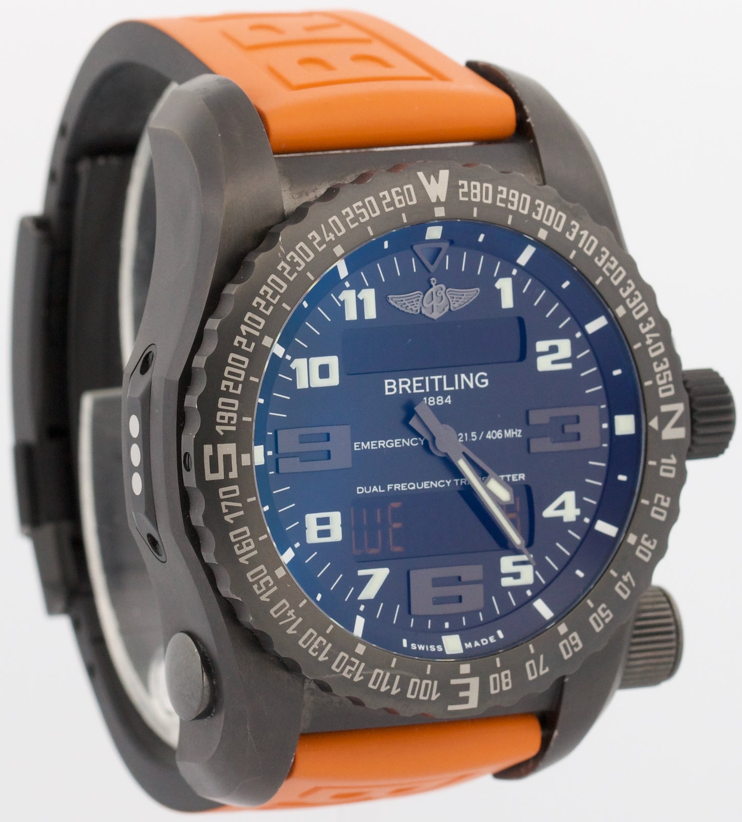 2018 PAPERS Breitling Emergency Professional TITANIUM Black 51mm V76325 BOX