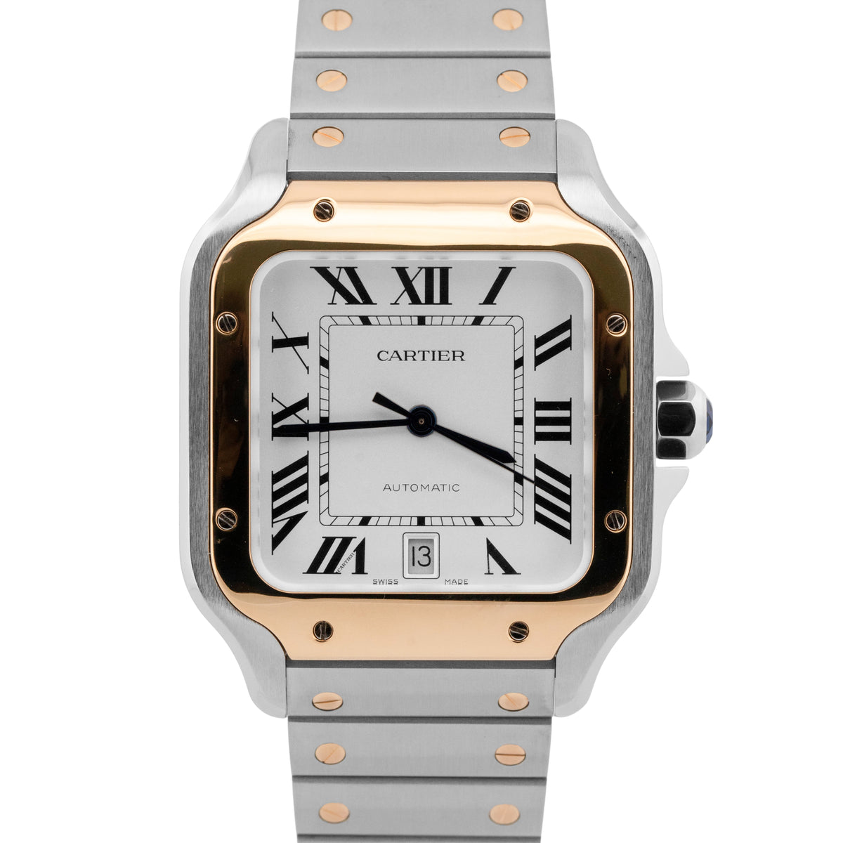 Cartier Santos 4072 / W2SA0009 White Two-Tone Gold 39.8mm Watch Box Papers