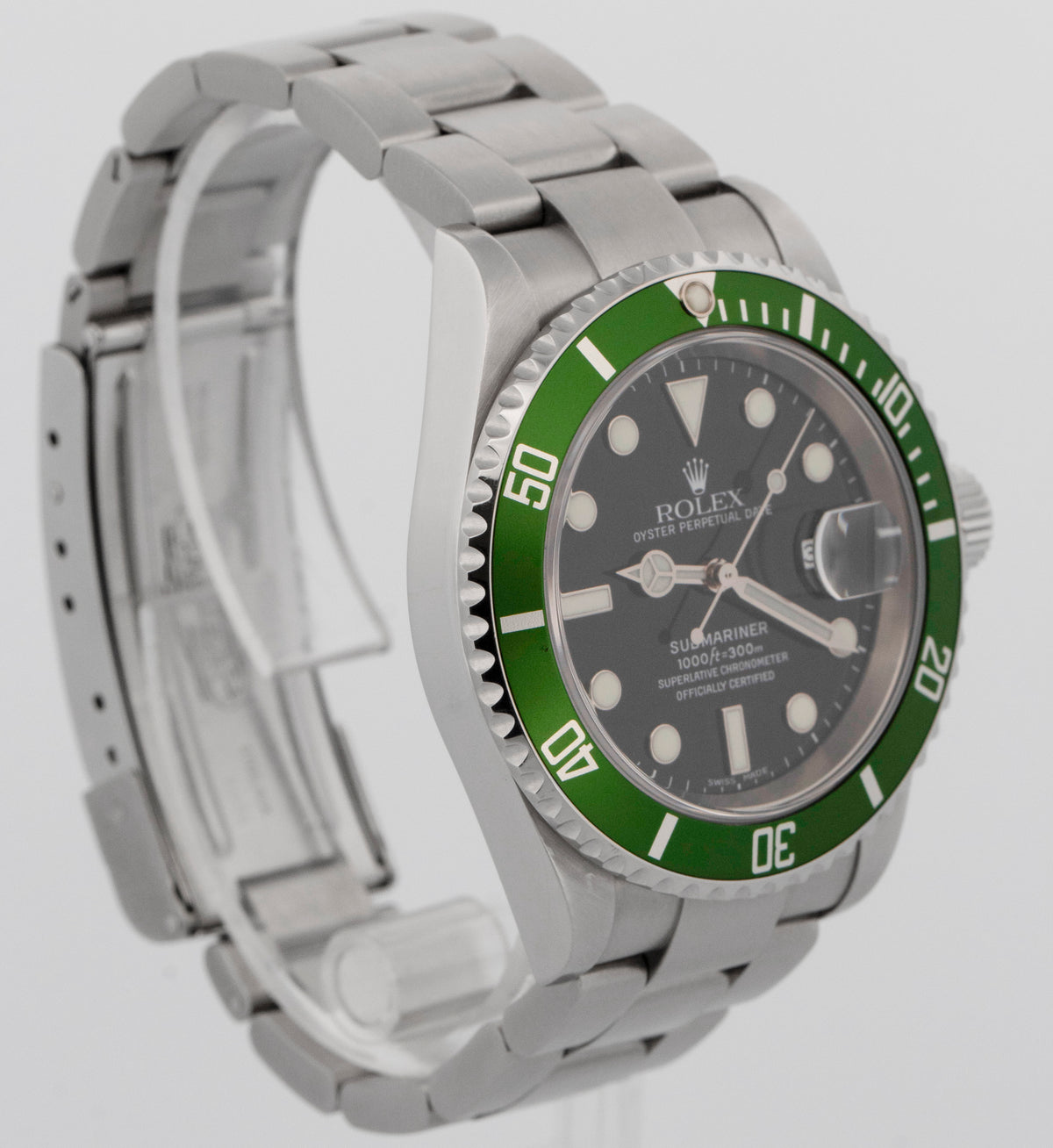 2005 Rolex Submariner Kermit 16610 LV Green Stainless Steel 40mm Dive Watch