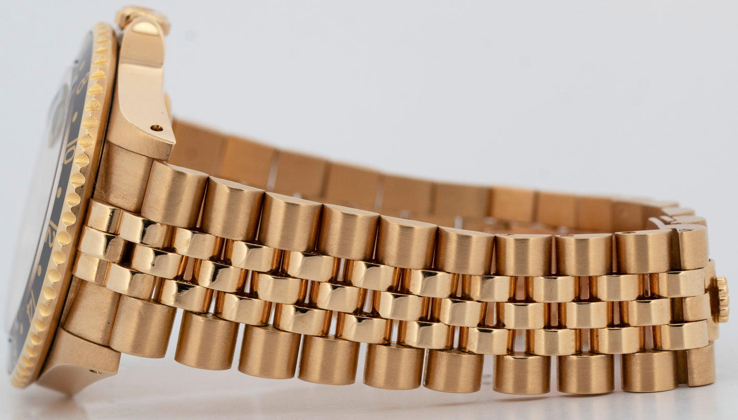 2023 RSC PAPERS Rolex GMT-Master II Black 40mm 18K Gold Jubilee Watch 16718 BOX