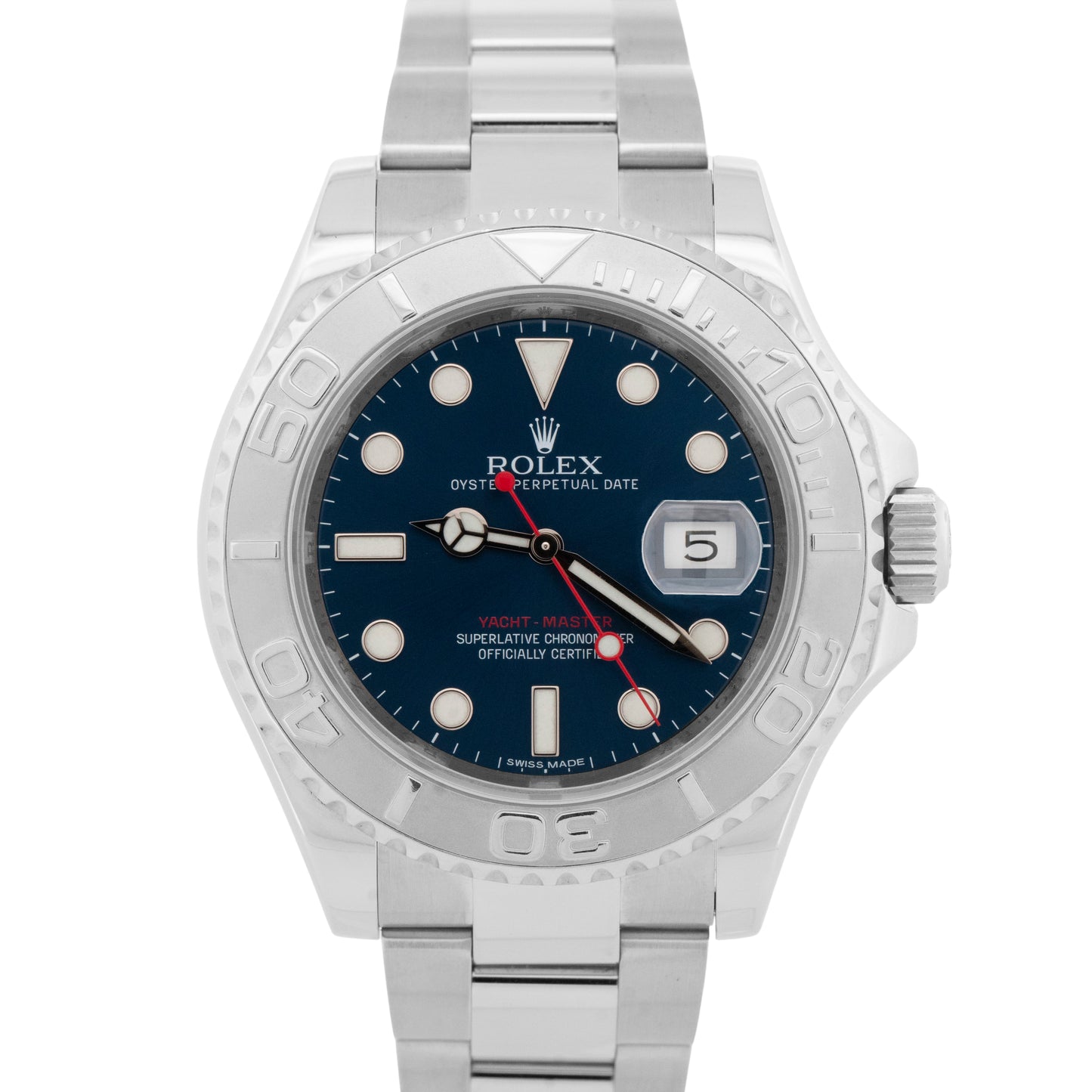 Rolex Yacht-Master Platinum BLUE 40mm Stainless Steel Oyster Watch 116622 BOX