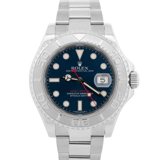 Rolex Yacht-Master Platinum BLUE 40mm Stainless Steel Oyster Watch 116622 BOX