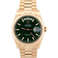 2026 RSC Rolex Day-Date President 118208 Green 18K Yellow Gold Smooth 36mm Watch