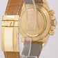 Rolex Daytona Cosmograph 18K Yellow Gold WHITE 40mm Brown Leather 16518 Watch