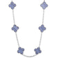 2021 PAPERS Van Cleef & Arpels Vintage Alhambra 10 Motif Chalcedony Necklace BOX