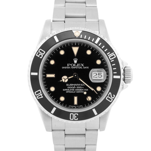 VINTAGE Rolex Submariner Date PATINA 16800 40mm Steel Automatic Oyster Watch