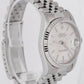NOS Rolex DateJust Silver 36mm Stainless Steel 18K White Gold Watch 16234 BOX