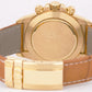 Rolex Daytona Cosmograph 18K Yellow Gold WHITE 40mm Brown Leather 16518 Watch