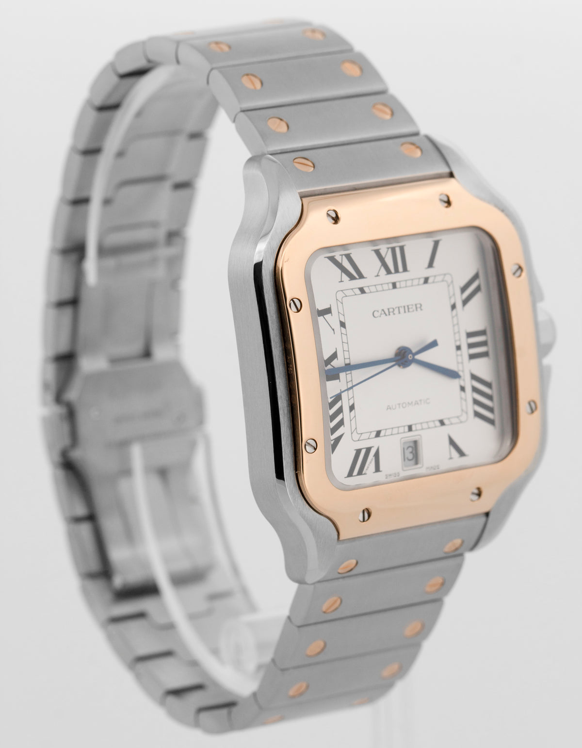 Cartier Santos 4072 / W2SA0009 White Two-Tone Gold 39.8mm Watch Box Papers