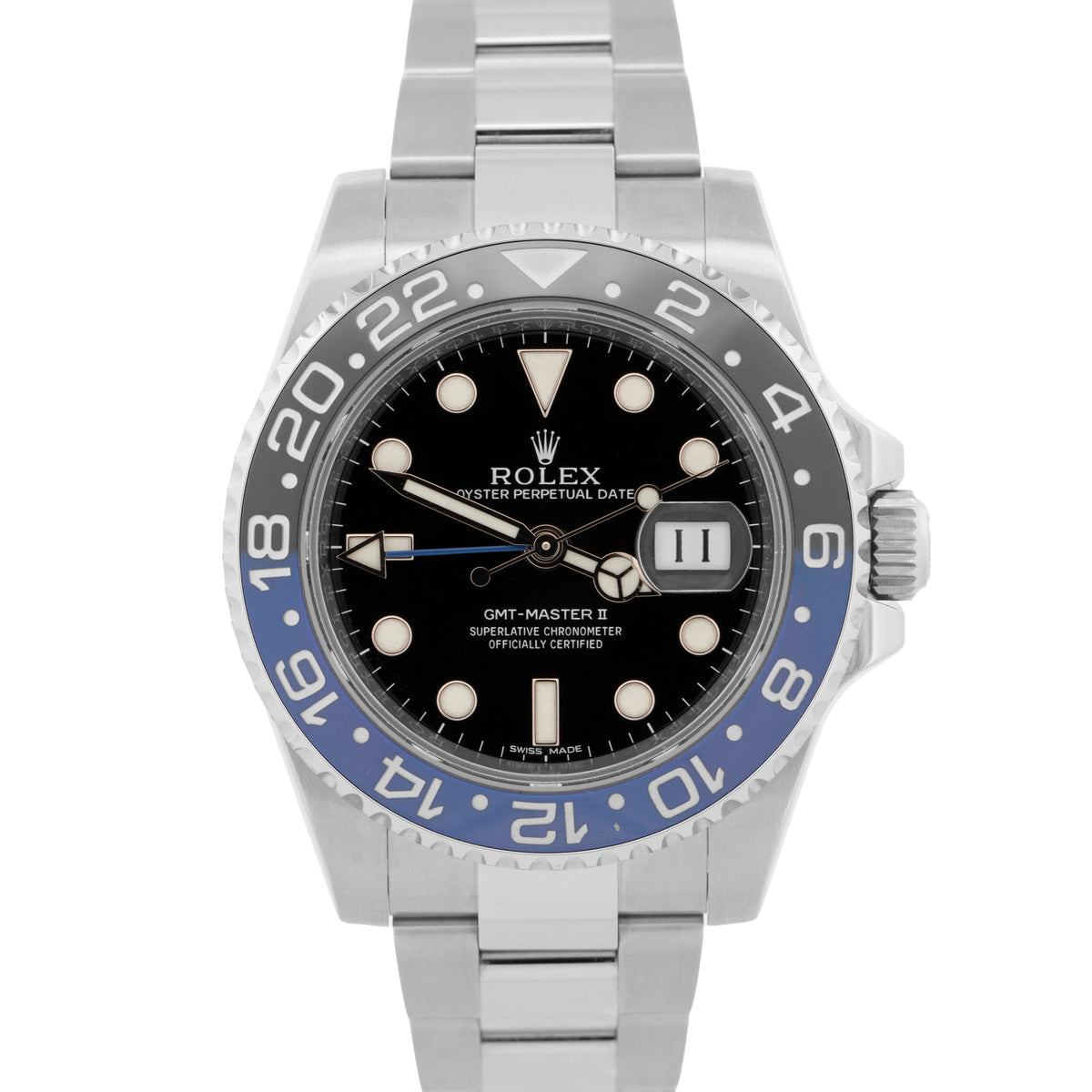2016 Rolex GMT-Master II Batman 116710 BLNR Black Steel 40mm Watch Box Papers