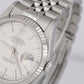 NOS Rolex DateJust Silver 36mm Stainless Steel 18K White Gold Watch 16234 BOX