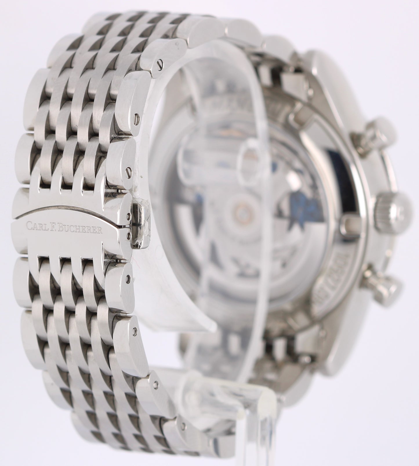 Carl F. Bucherer Manero Flyback PAPERS Steel Silver 40mm 10927.08 Watch BOX