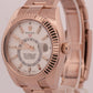 2021 PAPERS Rolex Sky-Dweller WHITE 18K Rose Gold OYSTER Fluted 42mm 326935 BOX