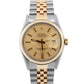 Rolex DateJust CHAMPAGNE Two-Tone Yellow Gold Steel Jubilee 36mm 16013 Watch
