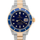 Rolex Submariner Date 16613 LB Blue No-Holes Yellow Gold Two-Tone 40mm Watch