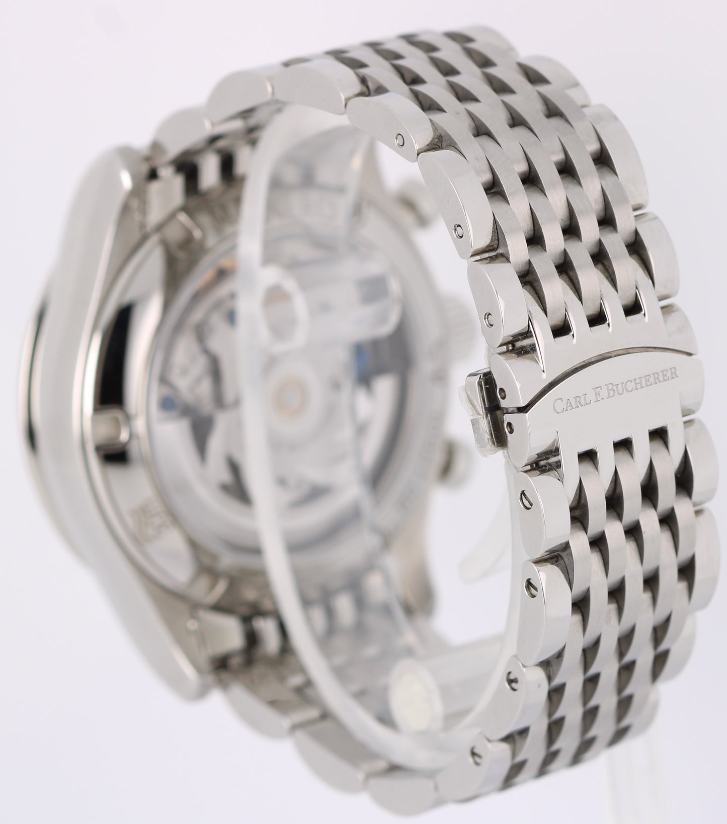 Carl F. Bucherer Manero Flyback PAPERS Steel Silver 40mm 10927.08 Watch BOX