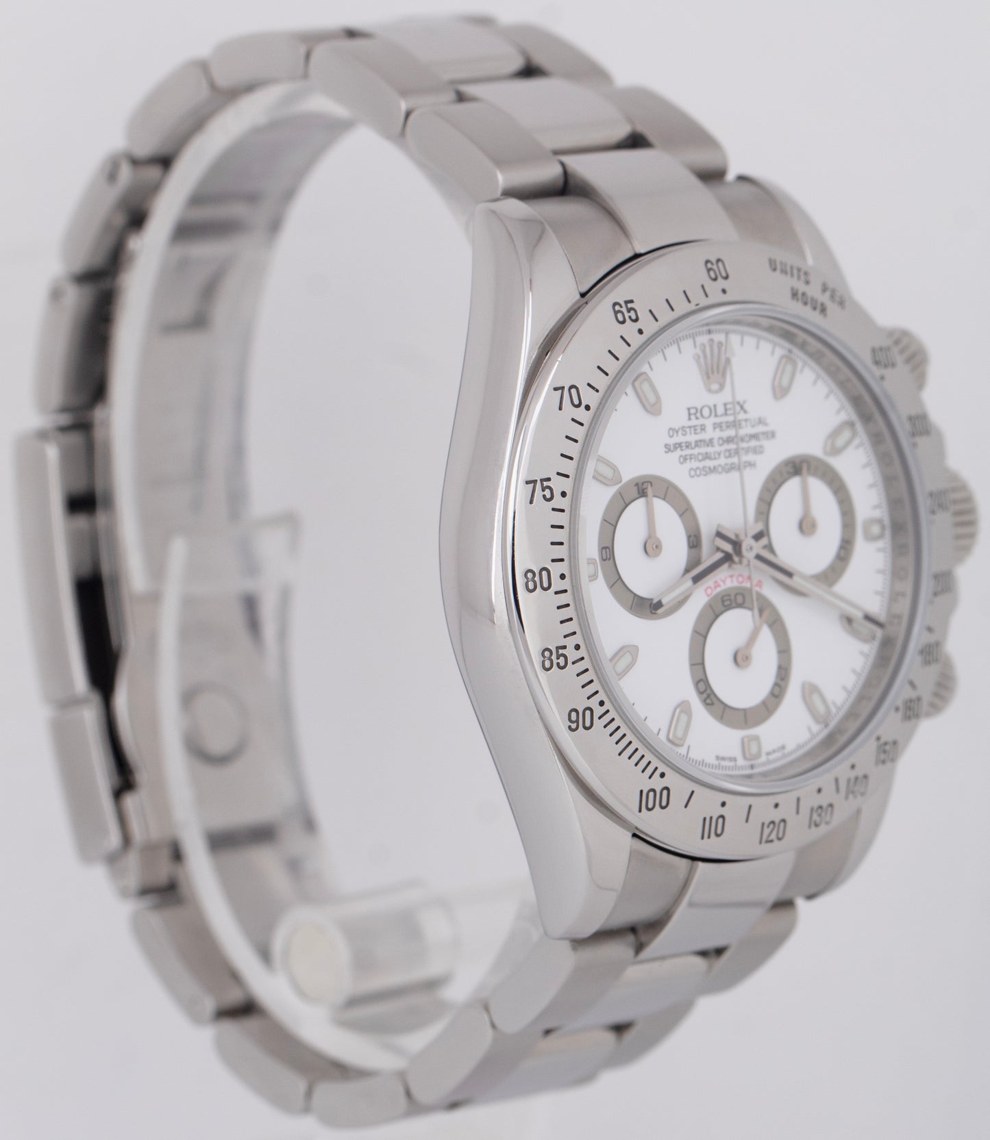 Rolex Daytona Cosmograph WHITE REHAUT 40mm Stainless Steel 116520 Watch BOX