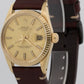 VINTAGE 1982 Rolex Oyster Perpetual Date 34mm CHAMPAGNE 14K Gold Fluted 15037