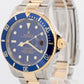 Rolex Submariner Date 16613 LB Blue No-Holes Yellow Gold Two-Tone 40mm Watch
