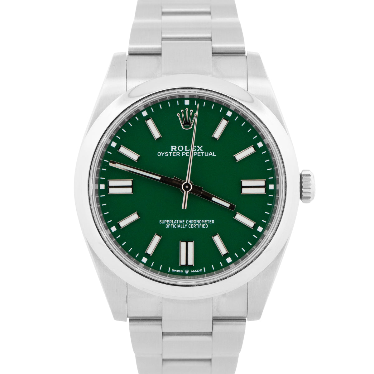 2021 Rolex Oyster Perpetual 124300 Green Steel 41mm Watch Box Papers
