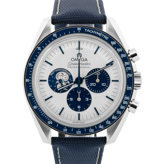 NEW 2025 PAPERS Omega Speedmaster SILVER SNOOPY BLUE 310.32.42.50.02.001 BOX