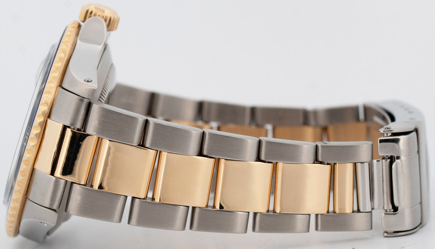 Rolex Submariner Date 40mm BLUE MOP DIAMOND Two-Tone 18K Gold Steel 16613 Watch