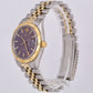 1978 Rolex DateJust 1625 Turn-O-Graph THUNDERBIRD 36mm PURPLE 18K Gold Steel