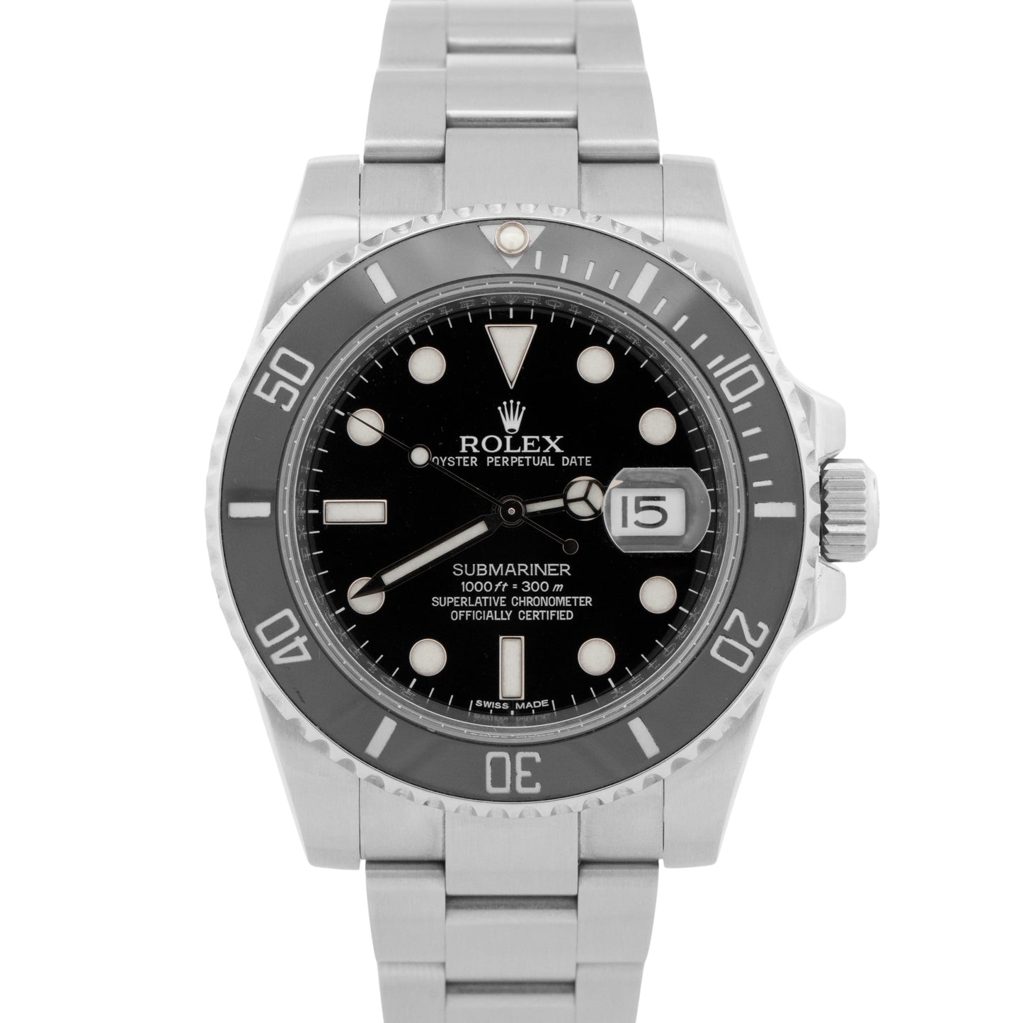 2014 PAPERS Rolex Submariner Date BLACK Stainless Steel 40mm 116610 LN Watch BOX