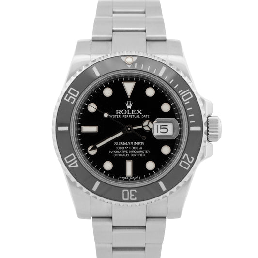 2014 PAPERS Rolex Submariner Date BLACK Stainless Steel 40mm 116610 LN Watch BOX