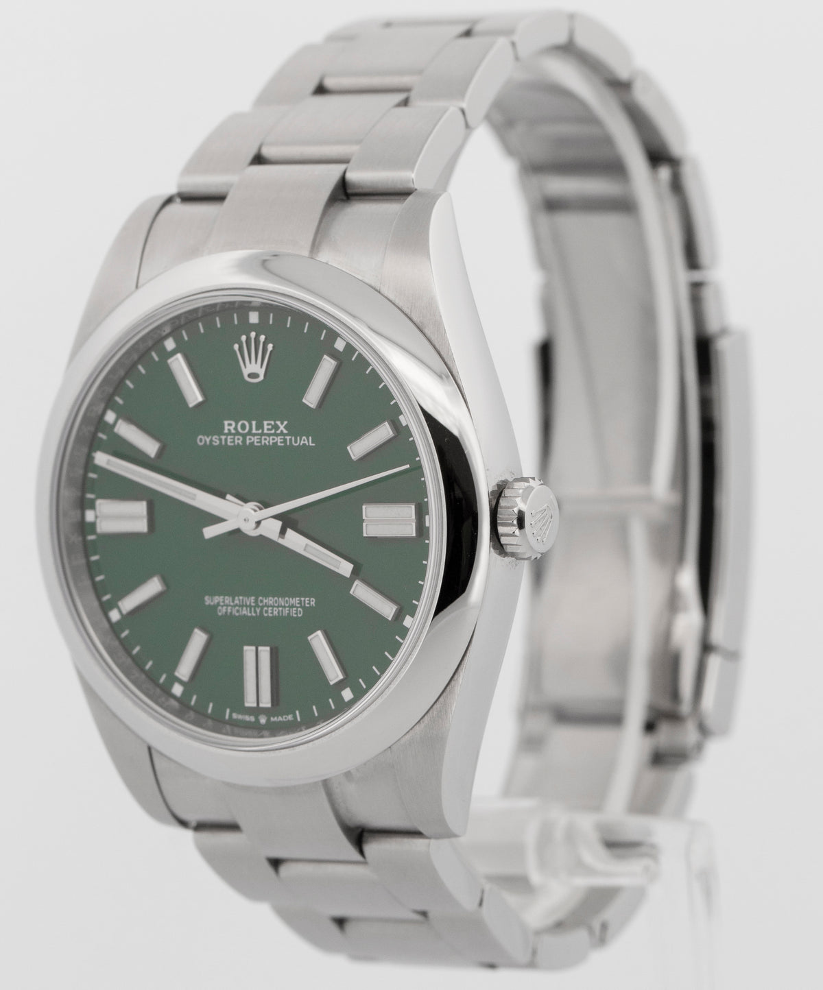 2021 Rolex Oyster Perpetual 124300 Green Steel 41mm Watch Box Papers
