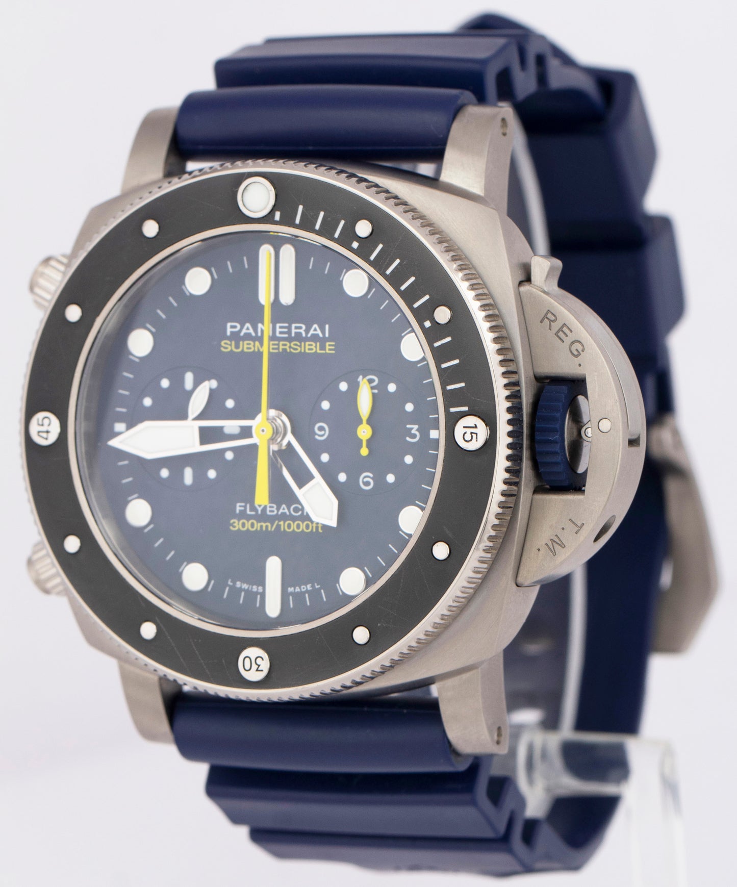 PAPERS Panerai Submersible PAM 1291 MIKE HORN Flyback Titanium Blue PAM01291 BOX