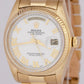 Rolex Day-Date President White Roman 36mm 18K Yellow Gold Fluted Watch 18038 BOX