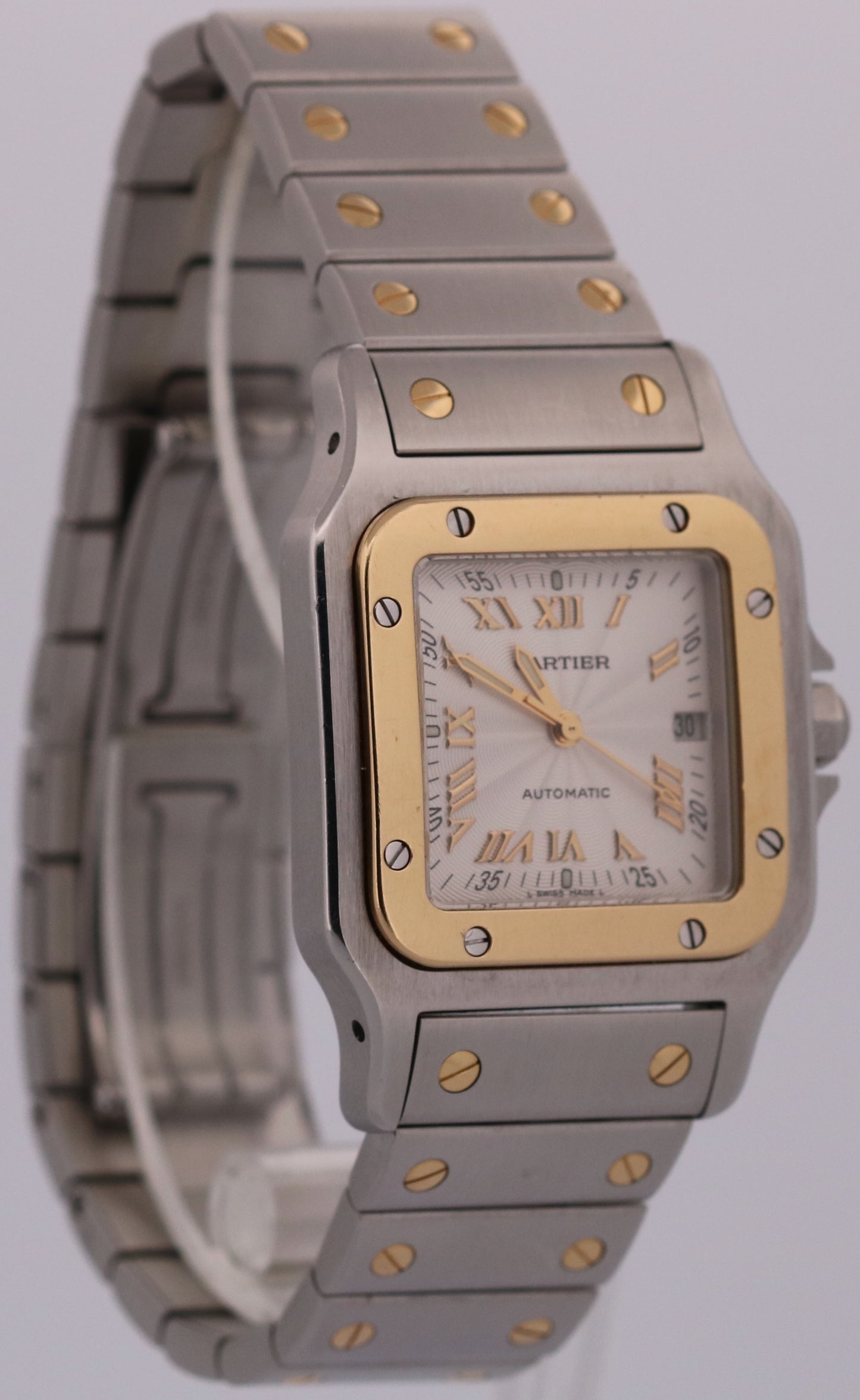 UNPOLISHED Cartier Santos Galbee 29mm ROMAN 18K Steel Automatic 2319  W20041C4