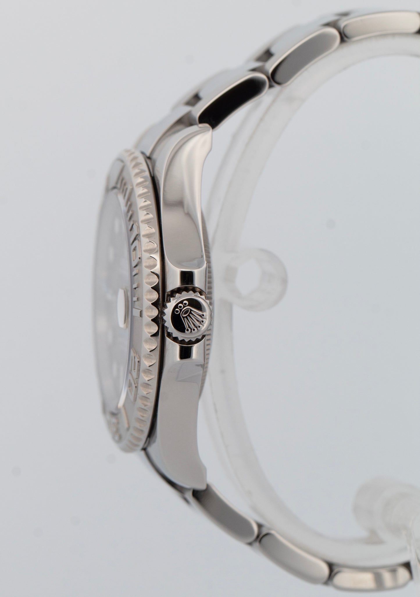 Rolex Yacht-Master Midsize Stainless Steel RHODIUM Blue Oyster 37mm Watch 268622