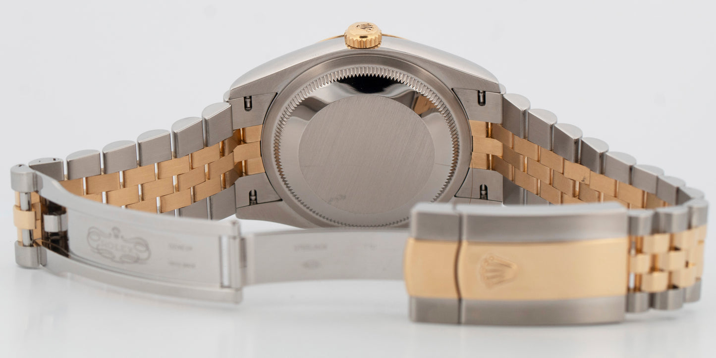 Rolex DateJust SILVER DIAMOND JUBILEE Two-Tone Gold 36mm 126233 Watch BOX