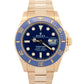2022 PAPERS Rolex Submariner Date 41mm 18K Yellow Gold Blue Watch 126618 LB BOX