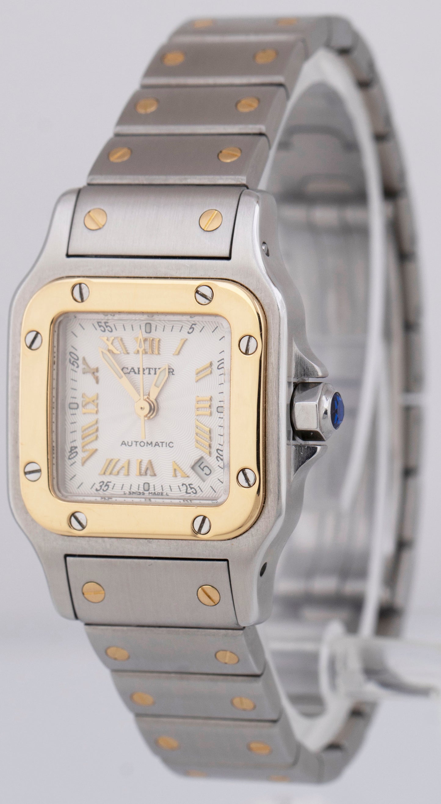 Papers Ladies Cartier Santos Galbee 24mm Two-Tone Gold Automatic Watch 2423 BOX