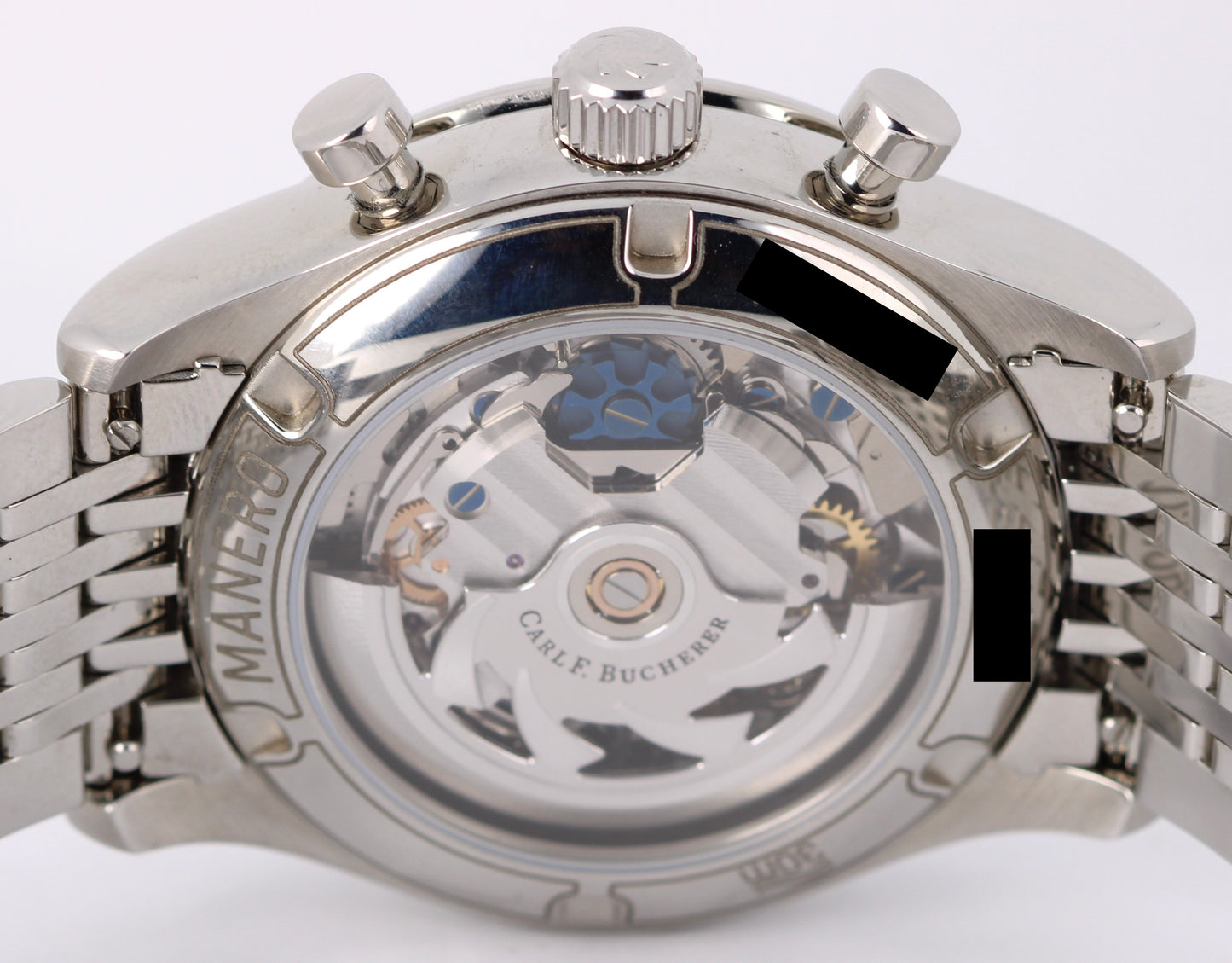 Carl F. Bucherer Manero Flyback PAPERS Steel Silver 40mm 10927.08 Watch BOX