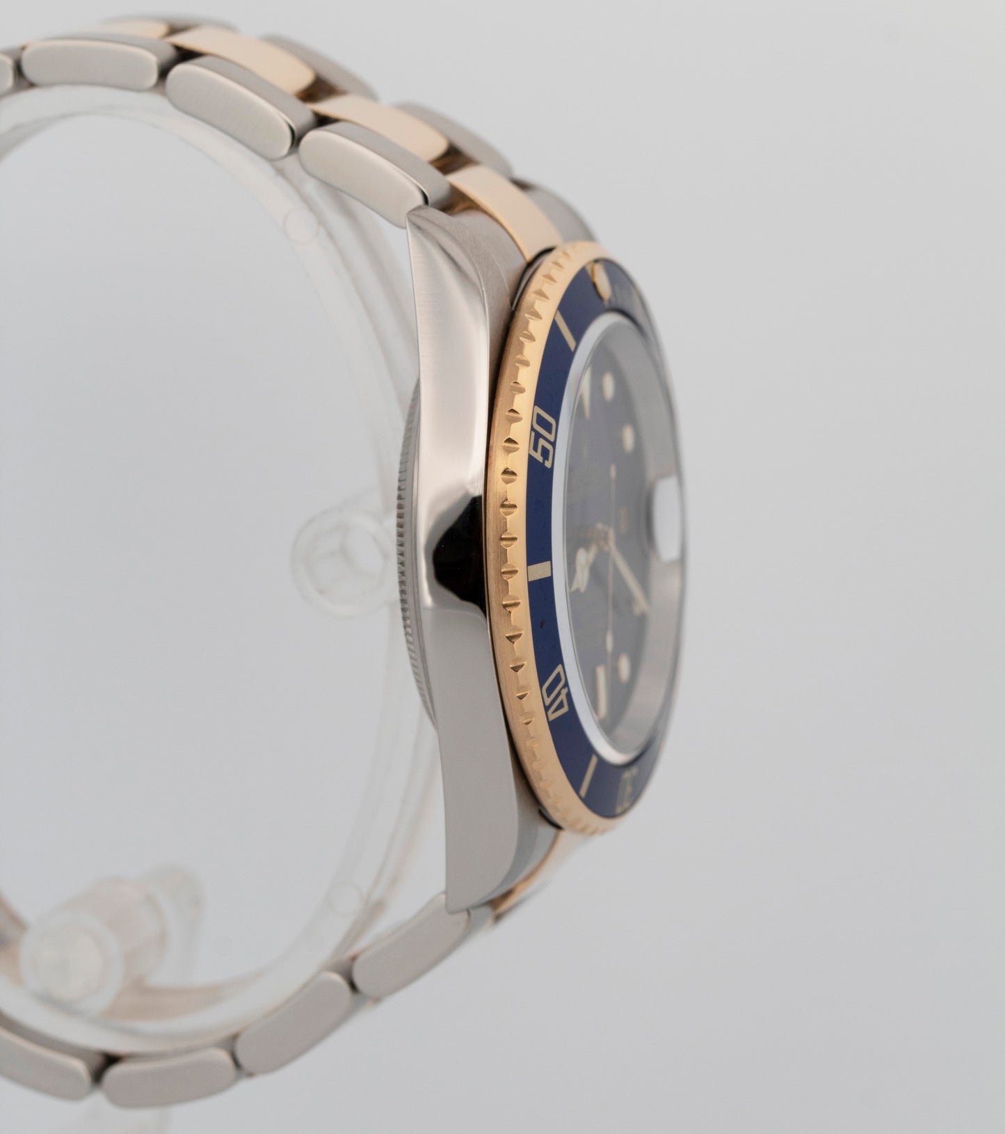 Rolex Submariner Date 16613 LB Blue No-Holes Yellow Gold Two-Tone 40mm Watch