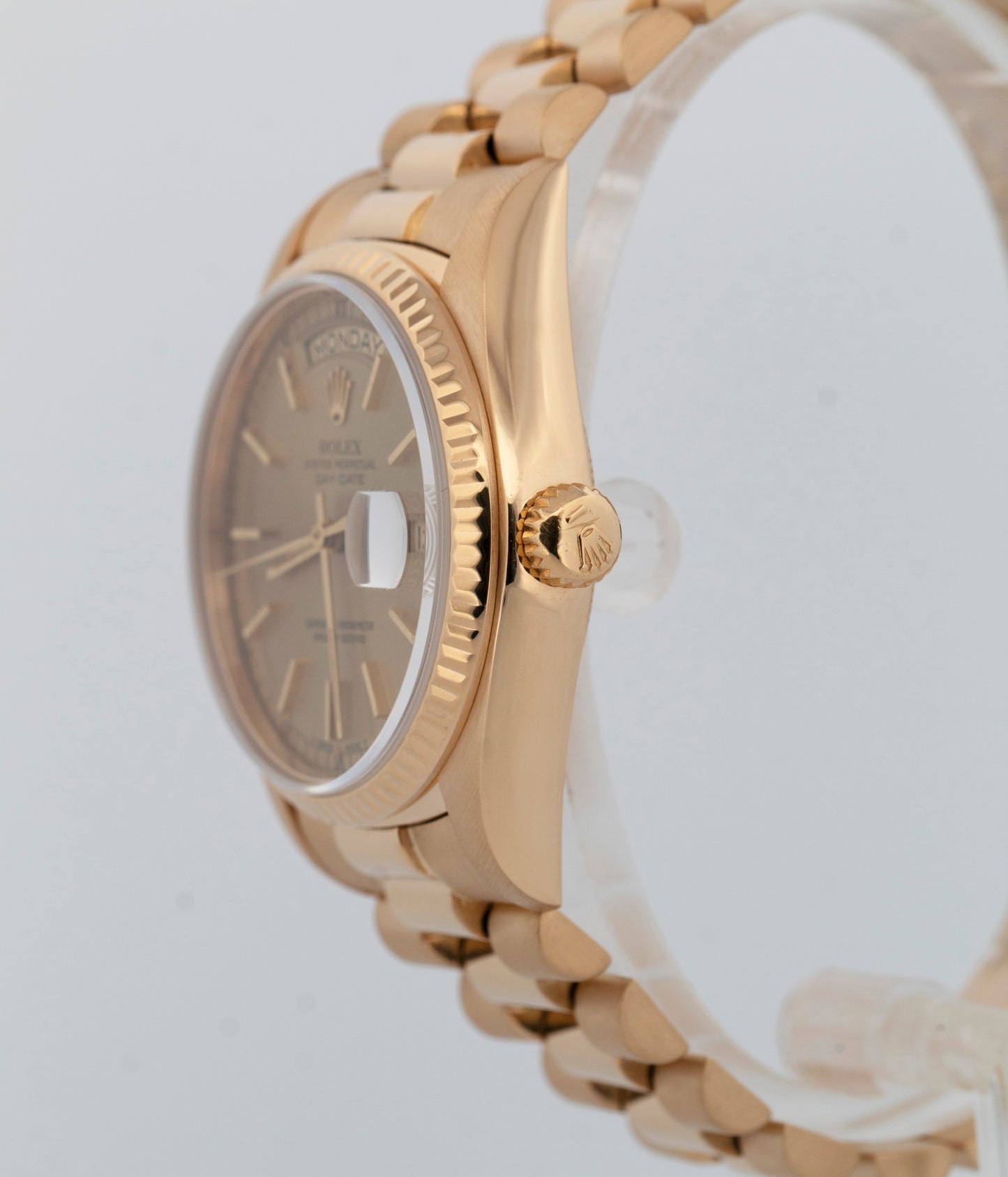 Rolex Day-Date President Champagne 36mm 18K Yellow Gold Fluted Watch 18038