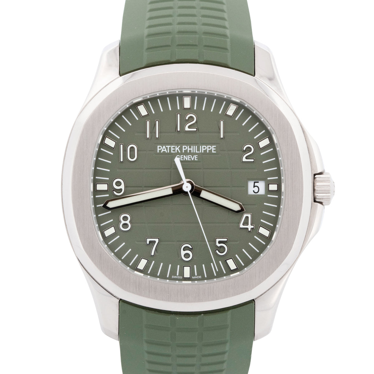 2021 Patek Philippe Aquanaut 5168G-010 Green 18K White Gold 42.2mm Box Papers